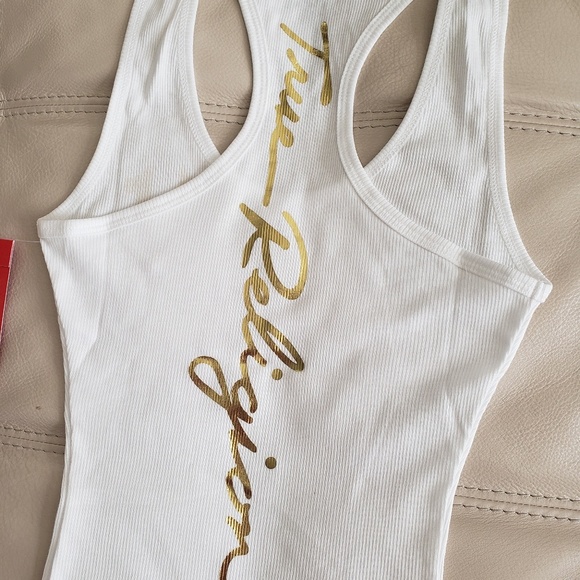 TRUE RELIGION SEXY WHITE RACERBACK TANK NWT XS - Picture 8 of 8